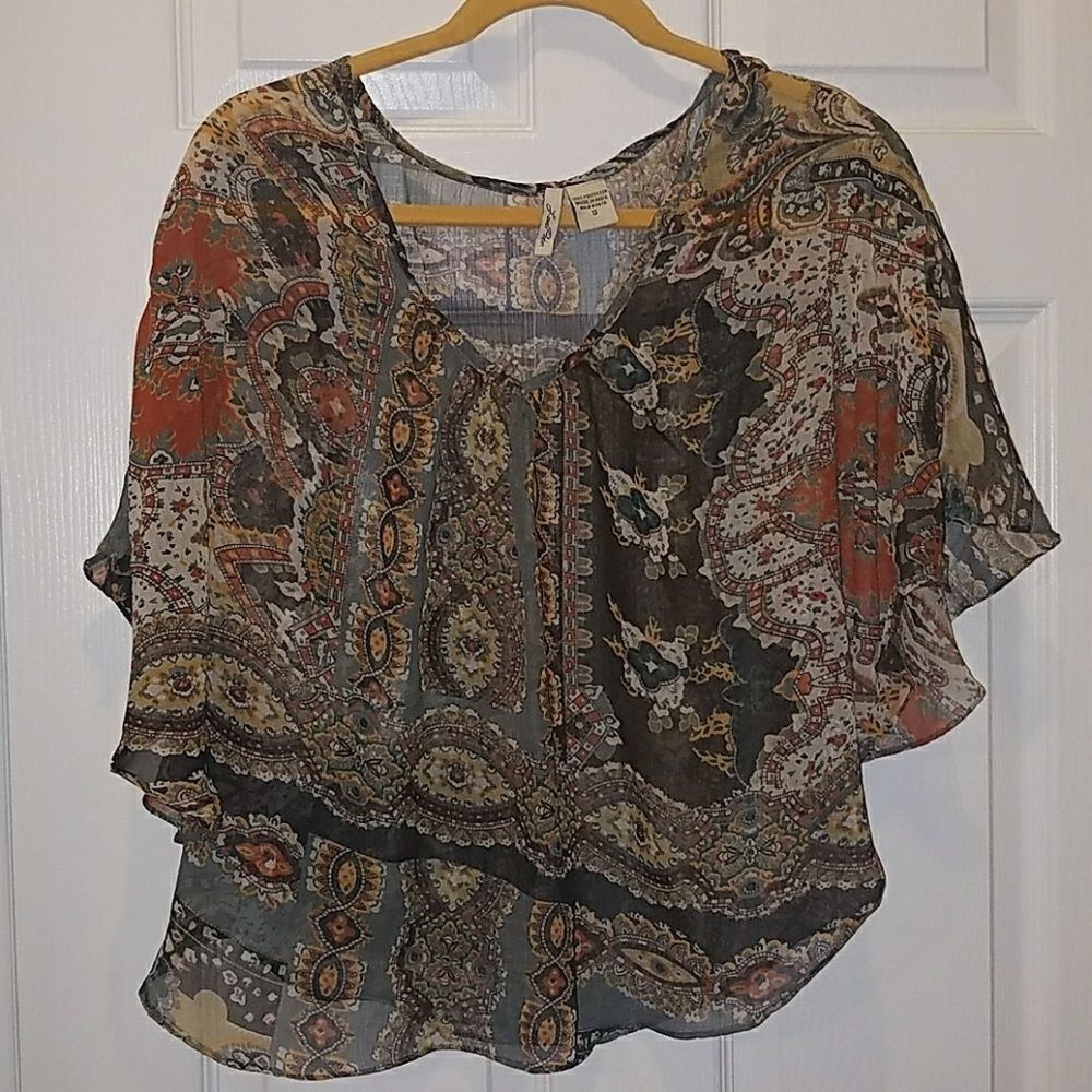 Love Potion butterfly style sheer top Sz. S NWOT